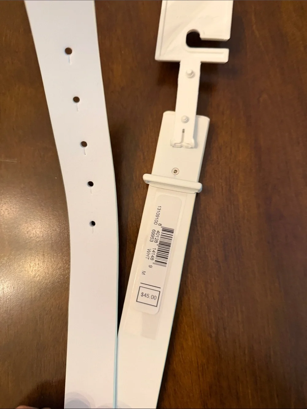 Nike White Golf Belt with Swoosh Buckle